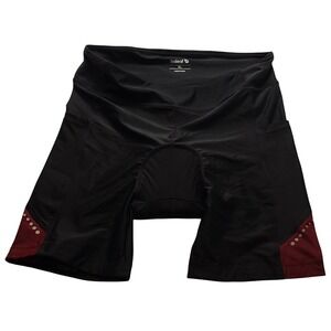 Baleaf Padded Cycling Shorts XL Black Burgundy Pockets Reflective Bike Shorts